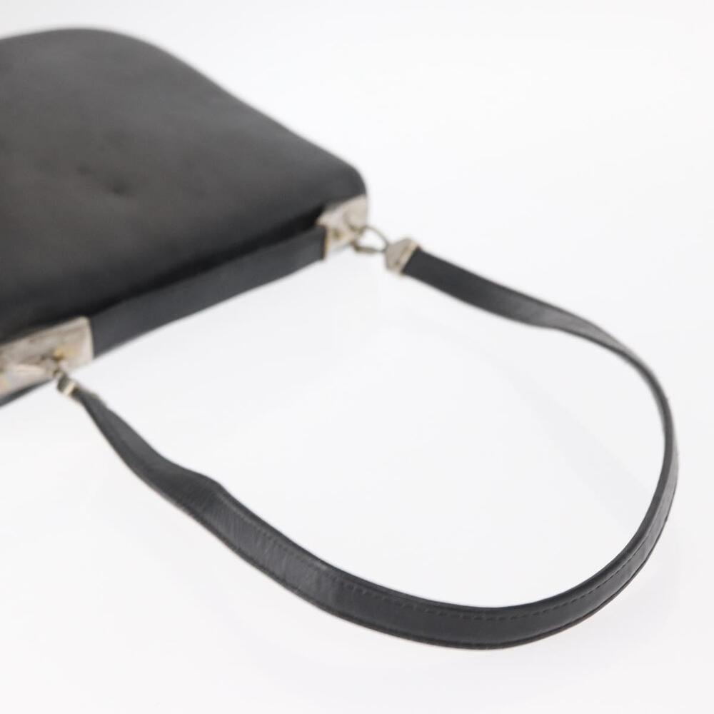 Christian Dior Hand Bag Calf Skin 2way Black Silver Auth 160958 - Picture 9 of 16